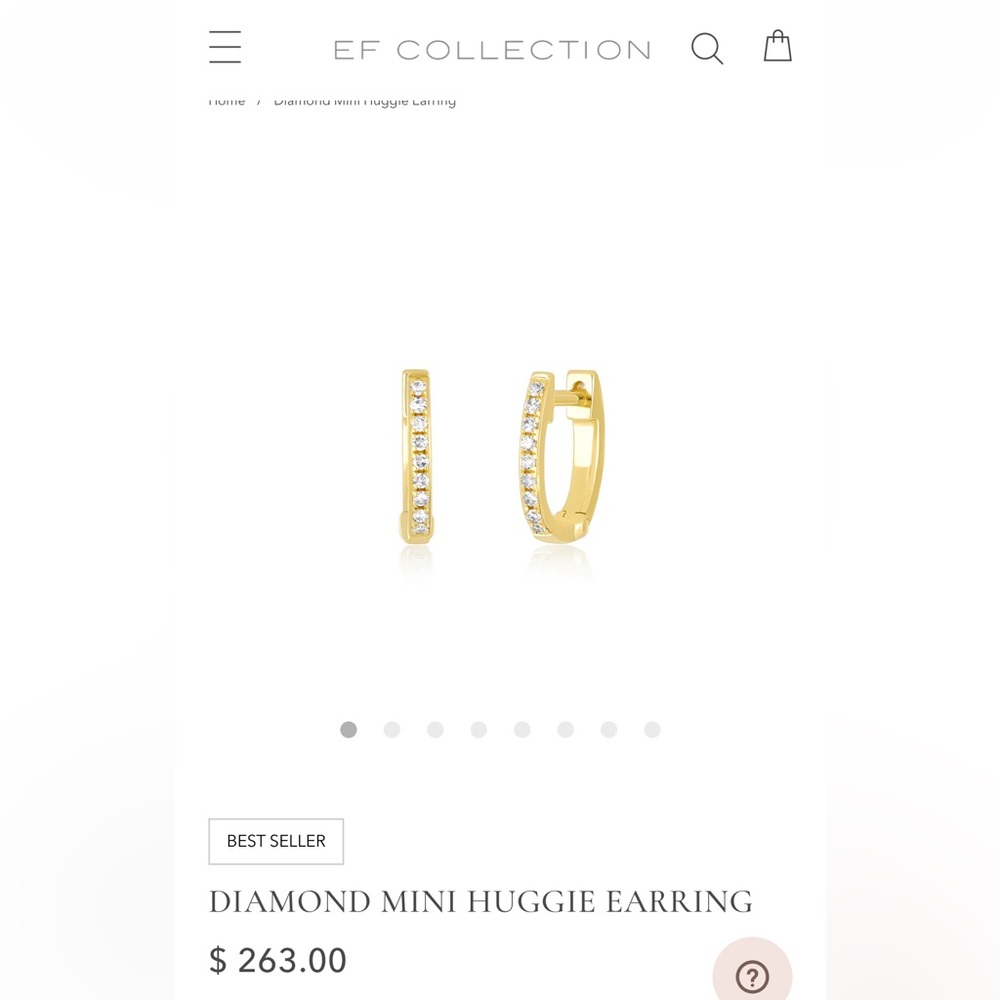 14k mini diamond huggie (single)